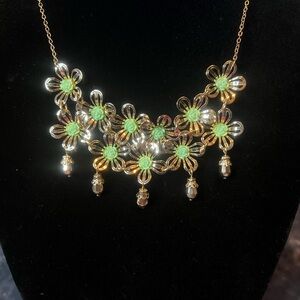 New York and Company - Floral Gold and Green Necklace